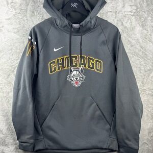 Nike Dri-Fit Chicago Wolves Hoodie Black Minor League Mens Small Sweatshirt Logo